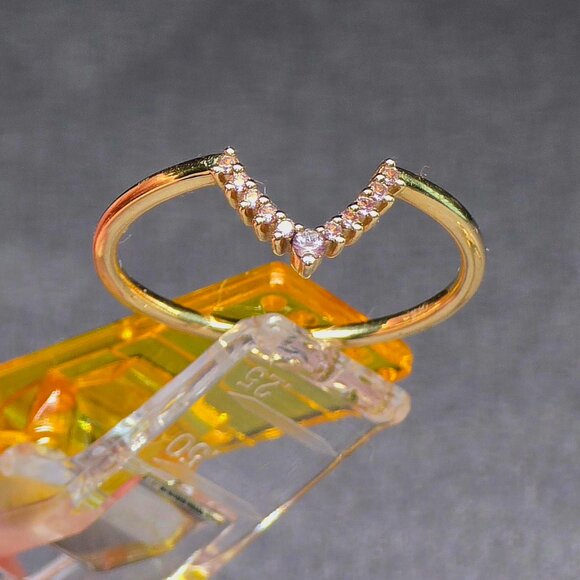 14K Yellow Gold Triple Moonstone Alexandrite CZ Ring Set Sz 9 - Picture 9 of 10